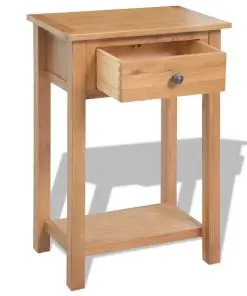 vidaXL Console Table 50x32x75 cm Solid Oak Wood