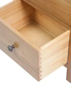 vidaXL Tallboy Chest of Drawers 45x32x115 cm Solid Oak Wood