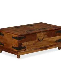 vidaXL Storage Chest Solid Sheesham Wood 90x50x35 cm