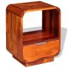 vidaXL Nightstand with Drawer Solid Sheesham Wood 40x30x50 cm