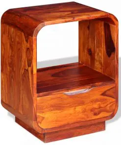 vidaXL Nightstand with Drawer Solid Sheesham Wood 40x30x50 cm