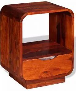 vidaXL Nightstand with Drawer Solid Sheesham Wood 40x30x50 cm