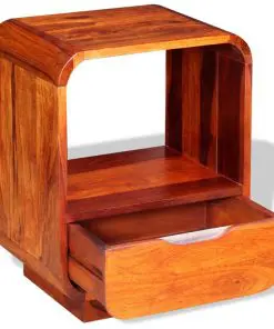 vidaXL Nightstand with Drawer Solid Sheesham Wood 40x30x50 cm