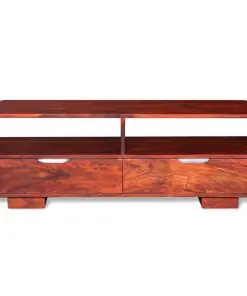 vidaXL TV Cabinet Solid Sheesham Wood 116x30x40 cm