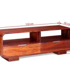 vidaXL TV Cabinet Solid Sheesham Wood 116x30x40 cm