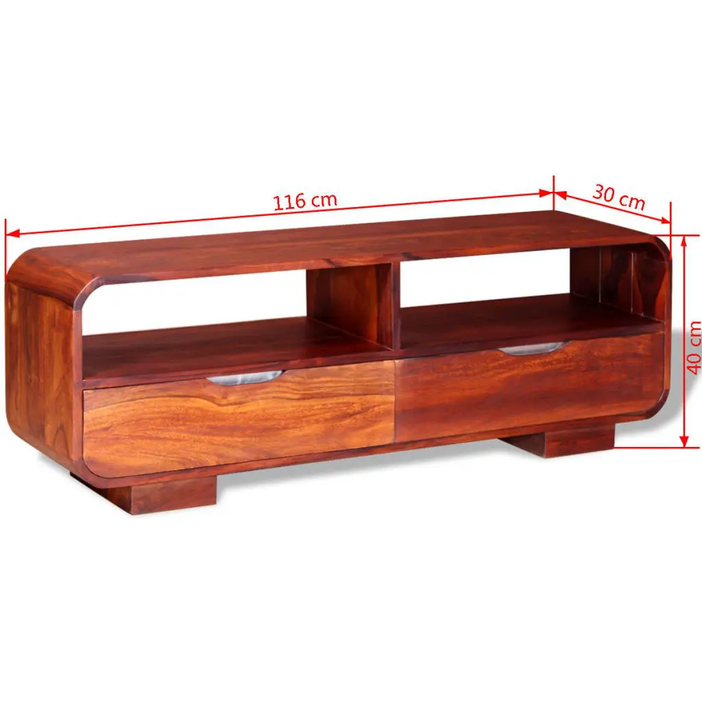 vidaXL TV Cabinet Solid Sheesham Wood 116x30x40 cm