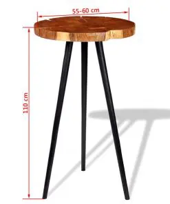 vidaXL Log Bar Table Solid Acacia Wood (55-60)x110 cm