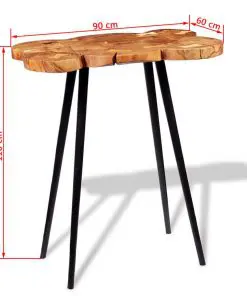 vidaXL Log Bar Table Solid Acacia Wood 90x60x110 cm