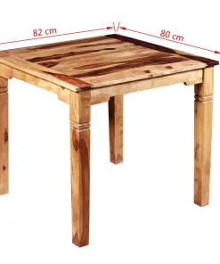 vidaXL Dining Table Solid Sheesham Wood 82x80x76 cm