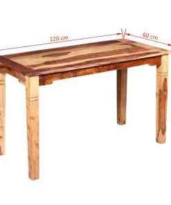 vidaXL Dining Table Solid Sheesham Wood 120x60x76 cm