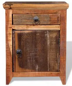 vidaXL Nightstand Solid Acacia Reclaimed Wood