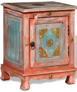 vidaXL Nightstand Solid Mango Wood Orange