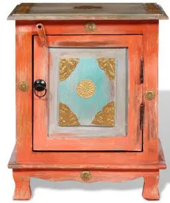 vidaXL Nightstand Solid Mango Wood Orange