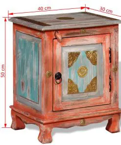 vidaXL Nightstand Solid Mango Wood Orange