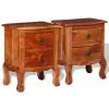 vidaXL Nightstands with Drawers 2 pcs Solid Acacia Wood