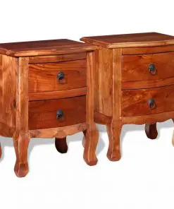 vidaXL Nightstands with Drawers 2 pcs Solid Acacia Wood