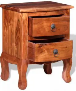 vidaXL Nightstands with Drawers 2 pcs Solid Acacia Wood