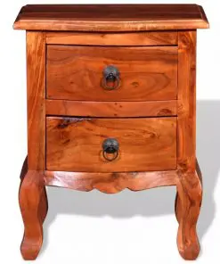 vidaXL Nightstands with Drawers 2 pcs Solid Acacia Wood