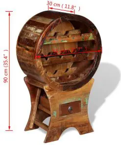 vidaXL Wine Rack for 10 Bottles Solid Reclaimed Wood