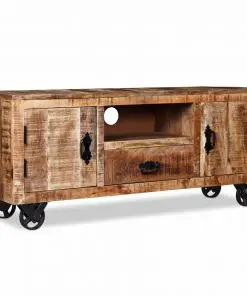 vidaXL TV Cabinet Rough Mango Wood 120x30x50 cm