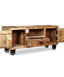 vidaXL TV Cabinet Rough Mango Wood 120x30x50 cm