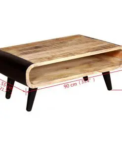 vidaXL Coffee Table Rough Mango Wood 90x55x39 cm