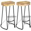 vidaXL Bar Stools 2 pcs Solid Mango Wood