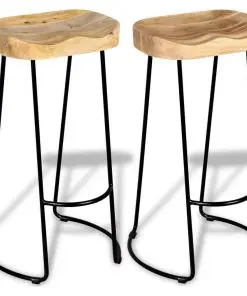 vidaXL Bar Stools 2 pcs Solid Mango Wood