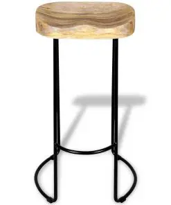 vidaXL Bar Stools 2 pcs Solid Mango Wood