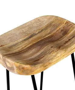 vidaXL Bar Stools 2 pcs Solid Mango Wood