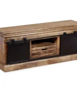 vidaXL TV Cabinet with 2 Sliding Doors Solid Mango Wood 110x30x45 cm