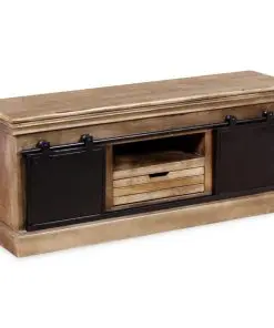 vidaXL TV Cabinet with 2 Sliding Doors Solid Mango Wood 110x30x45 cm