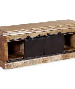 vidaXL TV Cabinet with 2 Sliding Doors Solid Mango Wood 110x30x45 cm