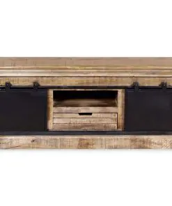 vidaXL TV Cabinet with 2 Sliding Doors Solid Mango Wood 110x30x45 cm