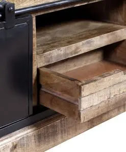 vidaXL TV Cabinet with 2 Sliding Doors Solid Mango Wood 110x30x45 cm