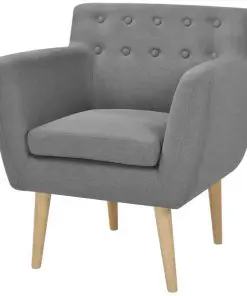 vidaXL Armchair Light Grey Fabric