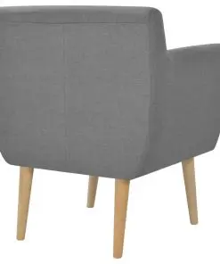 vidaXL Armchair Light Grey Fabric