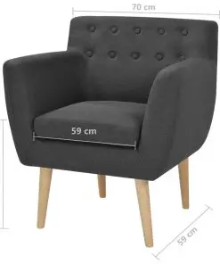 vidaXL Armchair Dark Grey Fabric