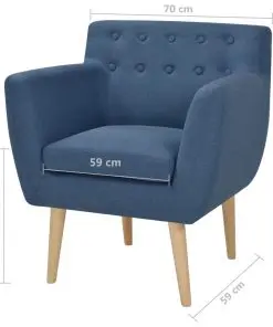 vidaXL Armchair Blue Fabric