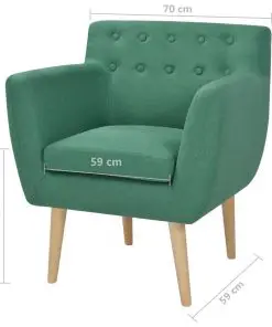 vidaXL Armchair Green Fabric