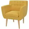 vidaXL Armchair Yellow Fabric