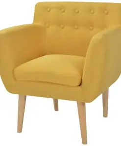 vidaXL Armchair Yellow Fabric