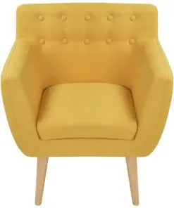 vidaXL Armchair Yellow Fabric