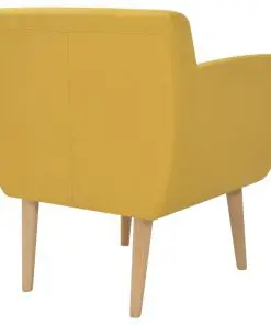 vidaXL Armchair Yellow Fabric