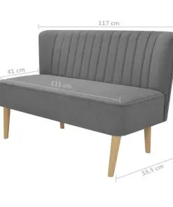 vidaXL Sofa Fabric 117×55.5×77 cm Light Grey