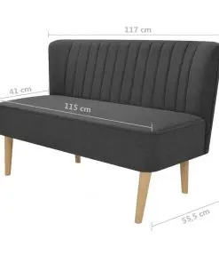 vidaXL Sofa Fabric 117×55.5×77 cm Dark Grey