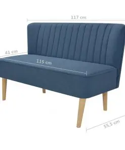 vidaXL Sofa Fabric 117×55.5×77 cm Blue