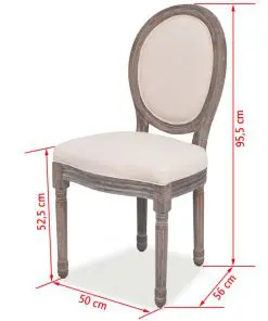 vidaXL Dining Chairs 2 pcs Cream Fabric