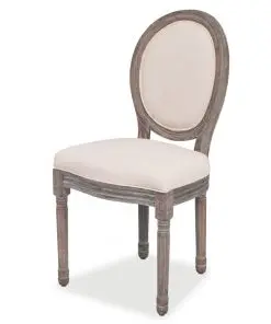 vidaXL Dining Chairs 4 pcs Cream Fabric