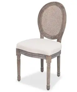 vidaXL Dining Chairs 2 pcs Cream Fabric